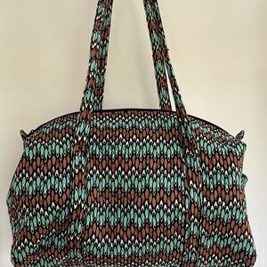 Vera Bradley Brown and Blue Patterned Tote